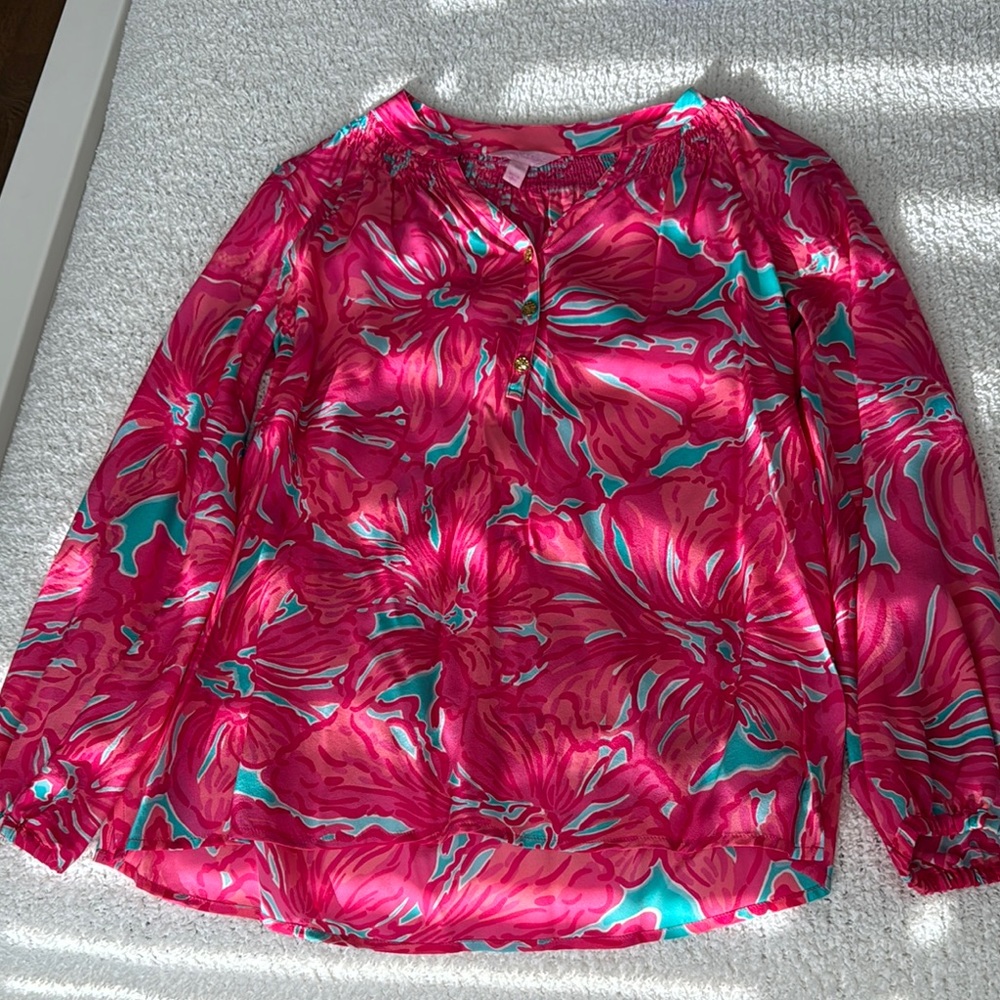 Lilly Pulitzer Pink and Green Long Sleeve Tee